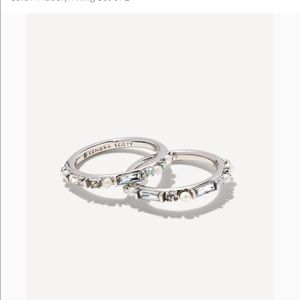 Kendra Scott Madelyn Silver Set and of 2 in white mix - Size 9